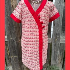 Vintage 1960’s Original Home-Made Mod Dress Full Front Opening Medium Large